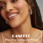 RANKEEF 3 mm de large Boucles d'oreilles femme or,creoles argent femme, creole plaqué or, hypoallergéniques, Boucles d'oreilles 