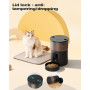 Distributeur Croquettes Chat Automatique - 5G/2,4G WiFi - Contrôle App, Enregistrement Vocal, Double Alimentation, Grande Capaci