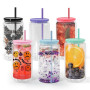 AGH life Lot de 6 gobelets en verre pour sublimation vierges 473 ml, canettes transparentes à double paroi, gobelets pour sublim