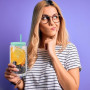 AGH life Lot de 6 gobelets en verre pour sublimation vierges 473 ml, canettes transparentes à double paroi, gobelets pour sublim