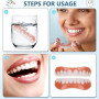 Prothèse Dentaire Complète en Silicone de Qualité Supérieure – Dentier Amovible Immédiat pour Homme et Femme – Fausses Dents Nat