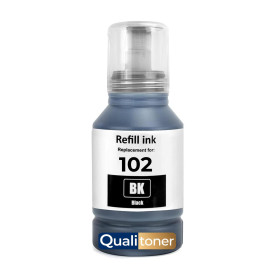 Recharge Encre 102 102BK C13T03R140 Compatible pour Epson ET-2700 ET-2750 ET-2756 ET-3700 ET-3750 ET-4750 ET-15000 Noir 135 ML