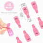 Hanyousheng 10 pièces Acrylique Nail Art Clip Tremper Hors Clip Capuchon,Pince à Ongles Dissolvant,Pour le Nettoyage des Ongles