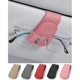 JEJA Porte Lunettes pour Voiture, Cuir Clip de Support de Lunettes de Visière de Voiture, pour Lunettes de Soleil Carte Ticket,