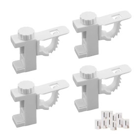 JOIYHY 4 Pièces Support Tringle Rideau Dressing, Support Tringle Rideaux sans Percage,Barre Transversale Réglableen ABS, pour Mo