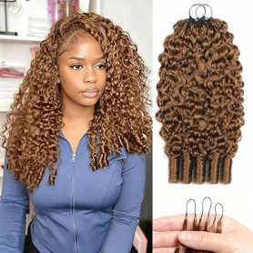 Renyarch Miracle Knots Hair Crochet Human Hair - Extensions de Cheveux Humains Burmese Curly Pré-Séparés pour Femmes Noires,2pcs