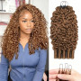 Renyarch Miracle Knots Hair Crochet Human Hair - Extensions de Cheveux Humains Burmese Curly Pré-Séparés pour Femmes Noires,2pcs