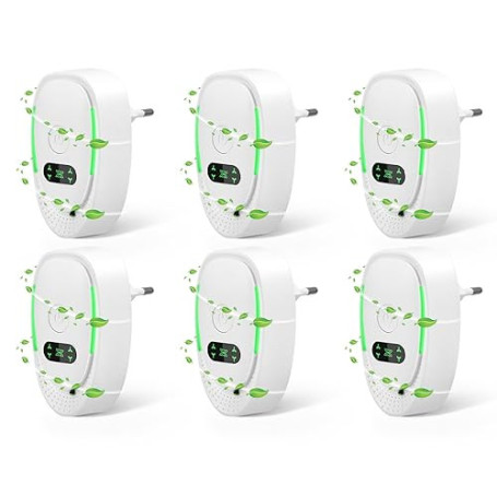 Eirolace Purificateur d'air, Plug in Air Purifier, 6PCS Purificateur d'air à Ions Négatifs, Ioniseur d'air pour Bureau, Chambre,