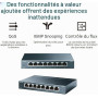 TP-Link SG108 Switch Ethernet Gigabit 8 ports RJ45 metallique 10/100/1000 Mbps, IGMP Snooping, switch RJ45 idéal pour étendre le