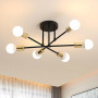 Osairous Lustre Plafonnier Moderne, Luminaire Salon Diamètre 52cm, Lustre Industriel Rétro 6 Têtes Lumineuses, Lampe De Plafond