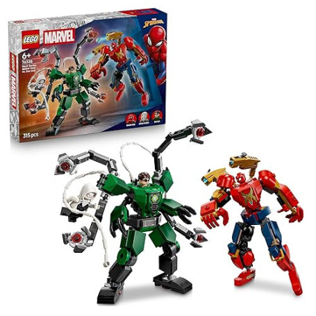 LEGO ǀ Marvel Le Combat des Robots : Spider-Man contre Docteur Octopus - Jouet de Super-Héros - 2 Figurines d'Action, 3 Minifigu
