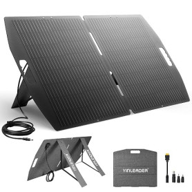 Yinleader Panneau Solaire Portable 100W 22.5% Monocristallin Pliable avec 4 Connecteurs (DC7909/DC5525/DC35135/XT60) IP65 pour S