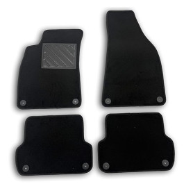 Tapis de Sol pour Audi A4 B6 et B7 de 2001 à 2008 sur Mesure, antidérapant, Talonnette en Caoutchouc renforcé, Boutons de Fixati