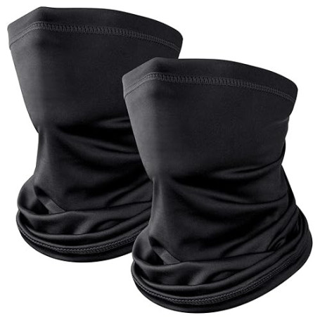 Kiiwah 2 Pièces Cache Cou Elastique pour Homme et Femme, Tour de Cou Coupe-Vent et Respirant Snood à Séchage Rapide pour Moto, C