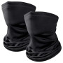 Kiiwah 2 Pièces Cache Cou Elastique pour Homme et Femme, Tour de Cou Coupe-Vent et Respirant Snood à Séchage Rapide pour Moto, C