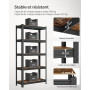 SONGMICS Étagère de Rangement à 5 Niveaux, 30 x 75 x 150 cm, Capacité 650 kg, Planches Réglables, Style Industriel, pour Cuisine