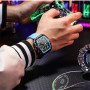FORSINING Montre analogique à quartz pour homme - Grand cadran rectangulaire - Bracelet en silicone - Étanche - Calendrier - Dat
