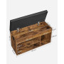 VASAGLE Banc à Chaussures Rembourré, Banc de Rangement, Rangement Caché, Étagères, Meuble d'Entrée, Capacité de Charge 136 kg, 3