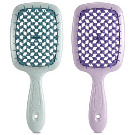 LORSEX Lot de 2 brosses à cheveux, brosse démêlante pour cheveux naturels pour cheveux crépus, ondulés et bouclés (Violet + Vert