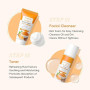 Ensemble de Soins de la Peau au Curcuma et à la Vitamine C, Set de Soin du Visage 5 en 1 pour Femmes avec Nettoyant au Curcuma,