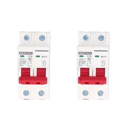 2 Pièces Disjoncteur Miniature 1000V DC 2P 16A Din Rail Mount Protection Contre Les Surcharges à Domicile Interrupteur D'air pou