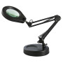 Beyamz - Lampe Loupe avec Socle et Pince, Loupe Éclairée 105 mm 5X, Lumière Dimmable (5 Couleurs, 10 Niveaux, 790 LM), Bras Pivo