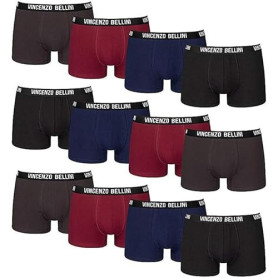 Vincenzo Bellini - Boxer Hipster, Lot de 8/12, sous-vêtements Homme Confortables et Respirants, sous-vêtements en Coton, Basic B