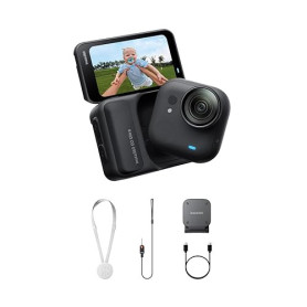Insta360 GO Ultra Noir - Petite caméra 4K légère, Appareil Photo vidéo POV Mains Libres Compact, caméra d'action magnétique et P