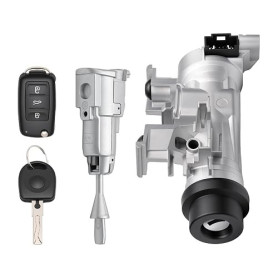 Konuooer Contacteur d'allumage avec 1 clé, 1 télécommande et 1 verrou d'allumage pour Audi A3 Q3 TT Seat Leon Beetle Golf 5 Boît