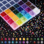 PH PandaHall 6240pcs Perles de Cristal 4mm Perles Acryliques à Facettes 24 Couleurs Arc-en-Ciel Perle Toupies Perle Entretoises