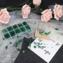 TOAOB 1000pcs Perles à Facette de Cristal Rondes Perle en Verre en Vrac Vert Foncé 2mm 4mm 6mm 8mm 10mm Transparent Crystal Bead