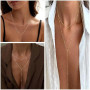 KNUIUYY Collier en Y pour Femmes, Collier Acier Inoxydable Multi-rangs Femme en Or Argent, Superposé Doré Élégant à Chaînes Long