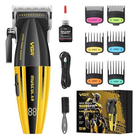 VGR 285 Fresh Fade Tondeuse à Cheveux Hommes Professionnel, 9000 RPM Tondeuse Pro Sans Fil pour Coupe de Cheveux Compacte Légère