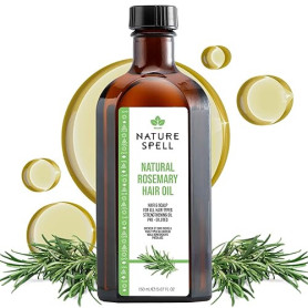 Nature Spell Huile de Romarin Croissance Cheveux, Huile Pré-diluée pour le Cuir Chevelu, Stimule la Pousse, Renforce et Nourrit