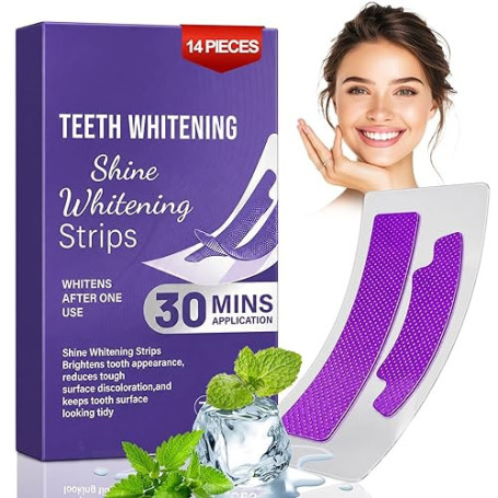 14 Pièces Bandes de Blanchiment des Dents Violet, Whitening Strips Efficace, Contre Les Taches De Cafe The Et Vin, Convient pour