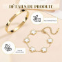 LIUYIDM Plaqué 18K Bracelet Femme Bijoux Trèfle Porte-Bonheur Cadeau Femme Bracelets Empilables pour Les Mariages Anniversaires