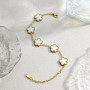 LIUYIDM Plaqué 18K Bracelet Femme Bijoux Trèfle Porte-Bonheur Cadeau Femme Bracelets Empilables pour Les Mariages Anniversaires