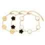 LIUYIDM Plaqué 18K Bracelet Femme Bijoux Trèfle Porte-Bonheur Cadeau Femme Bracelets Empilables pour Les Mariages Anniversaires