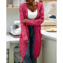 GeGekoko Cardigan à Capuche Ouvert sur Le Devant pour Femme - Pull en Tricot torsadé de Couleur Unie - Manteaux Longs