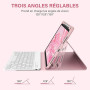 BQSS Coque Clavier pour iPad A16 11/10 Ème Génération(11 Pouces 2025/10.9 Pouces 2022), AZERTY Français, Housse Amovible avec Cl