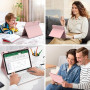 BQSS Coque Clavier pour iPad A16 11/10 Ème Génération(11 Pouces 2025/10.9 Pouces 2022), AZERTY Français, Housse Amovible avec Cl