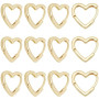 Beebeecraft 6 Paire de Boucles d'oreilles Créoles en Forme de Cœur en Laiton Plaqué Or 18 carats pour Femme Bijoux Cadeaux de Sa
