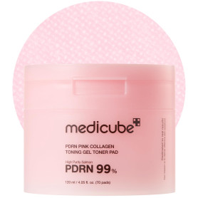 medicube Salmon DNA PDRN Pink Collagen Jelly Pads – Pad tonifiants avec Niacinamide, Madecassoside & Rétinol – Calment & illumin