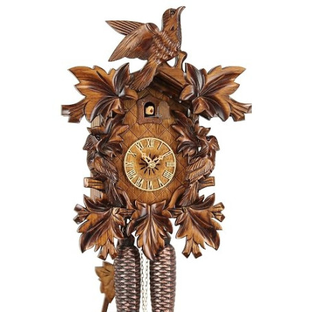 Eble 38-07-12-80 Horloge à coucou mécanique en bois véritable de la Forêt-Noire Certificat VD Trioiseau 39 cm