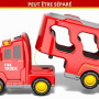 BLmukce Jouet Camion de Pompiers 5 en 1 pour Enfants, Transporteur à Friction avec 4 véhicules de Pompiers, Jouet de 1 2 3 Ans p