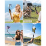 yAyusi Nouvelle Mini Perche à Selfie pour iPhone, Perche à Selfie Portable Extensible en Aluminium avec Télécommande, Perches à 