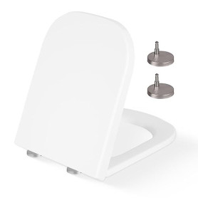 CUQOO Abattant de toilette carré à fermeture douce – Siège de toilette robuste de qualité supérieure avec dégagement rapide, ins