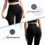 Leafigure Lot de 2 leggings de sport opaques taille haute avec poches pour entraînement, sport, yoga, course à pied | Lot de 2, 