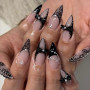 GZMAYUEN 20pcs Transferfolie Nägel Nagelsticker, 15ML Colle Foil Ongle - Avec Dentelle Ongle Nail Art Noir