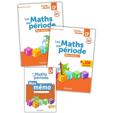 Outils pour les Maths CP par période (2025) - Fichier 1 + Fichier 2 + Mémo